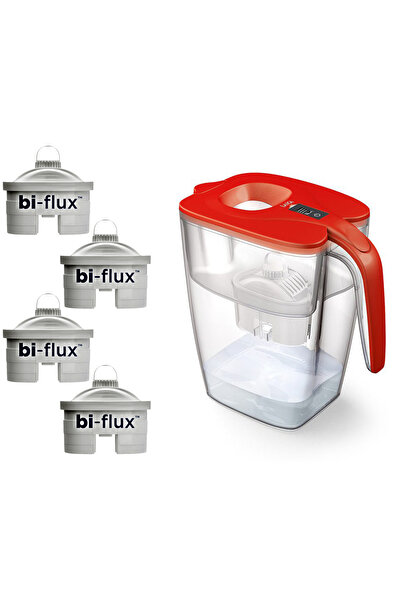 LAICA Big Milano Pitcher Pack, 4 cartridges, 3.7 L, red