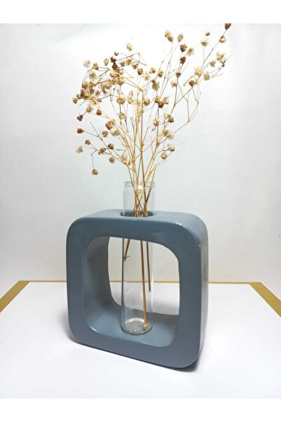 emilysamy Minimal Vase, Glass Tube (Square Model) Decorative White Vase