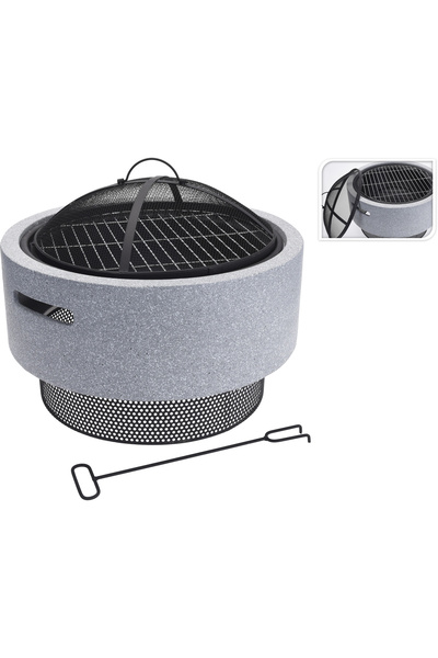 Ambiance Șemineu cu grătar Ambiance, MGO, 52x38,5 cm, gri/negru