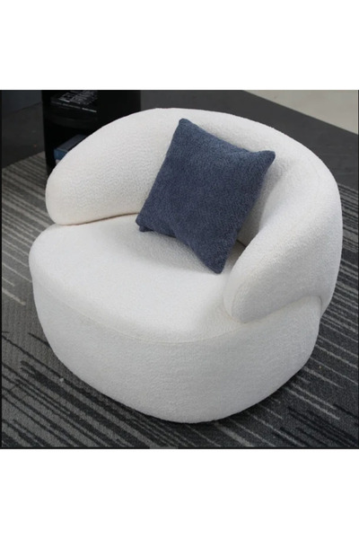 homejoyz كرسي أوبال كريست بوكليه، أبيض - 70 × 88 × 98 سم