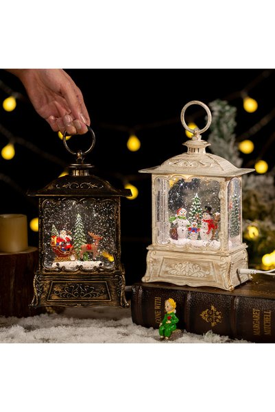 Generic Christmas Vintage Lanterns: Illuminate Your Holiday Decor (Filled with Water & Music)