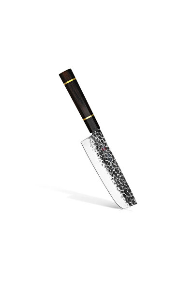 Fissman -Kensei Bokuden Nakiri knife, AUS-8 steel, 18 cm, silver/brown