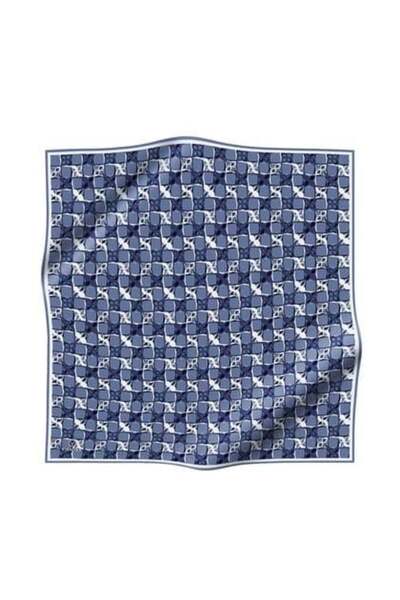 Vissona Tivil Silk Scarf 60994 - 19 - 0031 - 0033 Indigo Navy Blue Batik Pattern