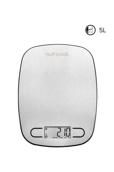 Nutricook ميزان مطبخ رقمي إيكو، ميزان طعام من الفولاذ المقاوم للصدأ 5 كجم