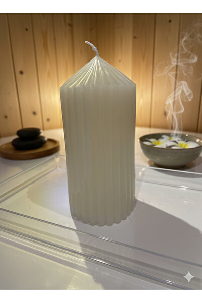 MUMİRA HOBİ ATOLYESİ Büyük Boy Dekoratif Silindir Mum – Minimal Tasarım, Arom...