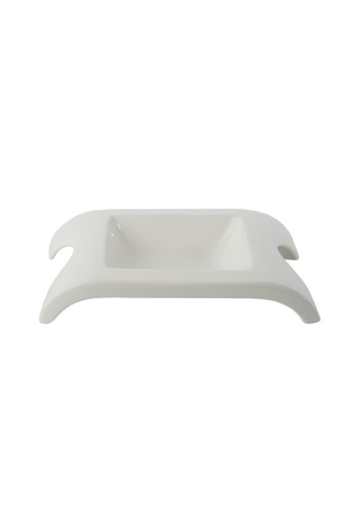 SQUALO طبق تقديم بورسلان مستطيل – لون أبيض
