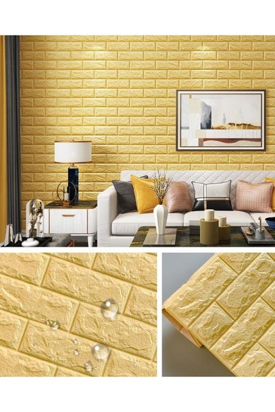 HORECA MARKET Kendinden Yapışkanlı Duvar Kağıdı Panel Strafor Köpük Brick Bei...