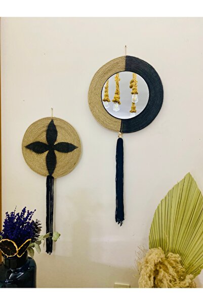 kattuna طقم من قطعتين من أطباق الحائط الأفريقية البوهيمية من سلسلة كاتون جوت