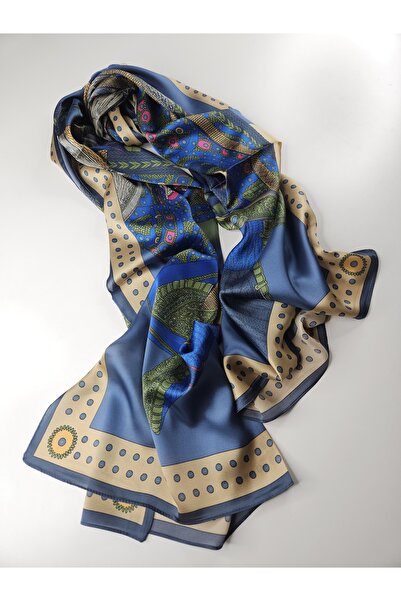 tomrisboutique Lüks Vual İpek Şal Hijab Fular Scarf Shawl H Desen 70 x 180 cm