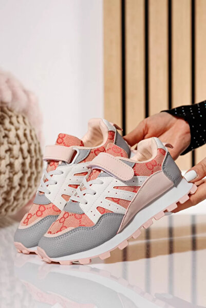 Zaira Ροζ παιδικά πάνινα παπούτσια από υφασμάτινο υλικό Betsy #21017 - 36