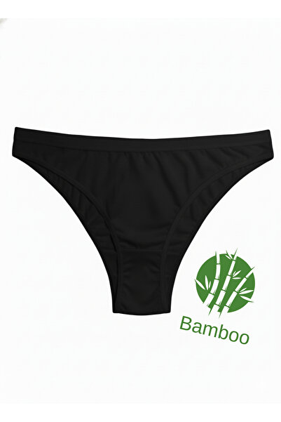 Hmd Women's Bamboo Fabric Black Brazilian Panties Comfortable Flexible