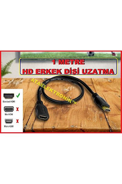 ATAELEKTRONİK 4K Male to Female Gold-Plated 100 cm Hd Extension HDMI Cable (Mi-Compatible Mini Hd Devices)