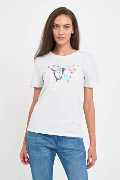 KVL by KENVELO Tricou dama cu imprimeu fluture