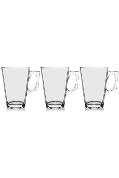 Excellent Houseware Set de 3 cești de cafea/ceai, sticlă, 7,5x11 cm, 250 ml, ...