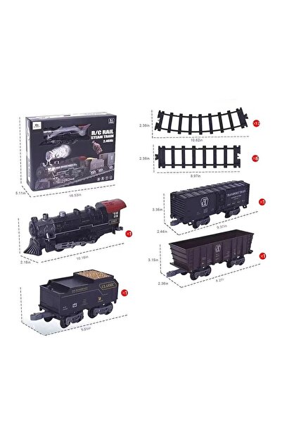 BAŞEL KLASİK BUHARLI TREN SETİ 1613G RAİL STEAM TRAİN R/C 2.4GHZ SESLİ IŞIKLI 3+