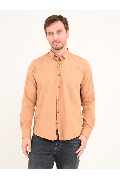 Lee Cooper Men's long-sleeved shirt in solid color