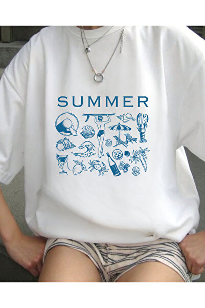 Baskılı Oversize Unisex T-shirt