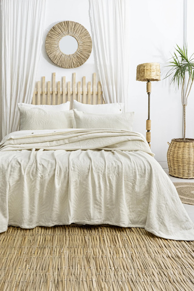 Şaheser Home Collection Σετ κουβερλί Silvia Jacquard, 100% βαμβακερό ύφασμα ζ...