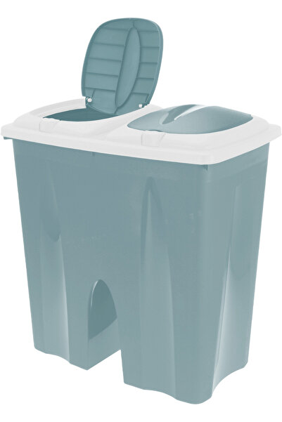 Excellent Houseware 2-compartment waste bin, plastic, 50x30x55 cm, green