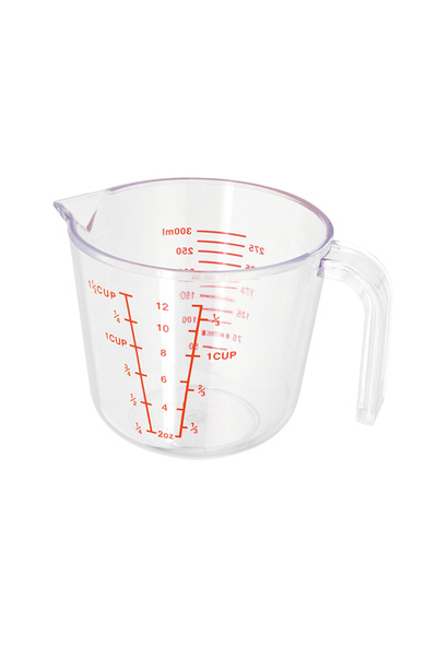 JUDGE Kitchen graduated mug, plastic, 300 ml, transparent/red
