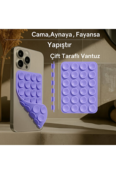 Case collection Slikon Çift Taraflı Vantuz Telefon Tutucu Vakum,Cama Yapışan ...