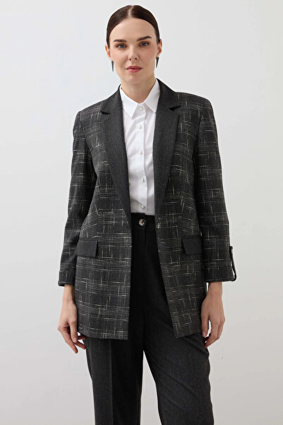 indigo giyim Mono Collar Garnished Jacket 9126