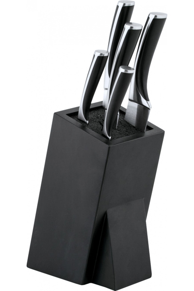 Carl Schmidt Sohn Set of 5 Lychen knives, stainless steel, black