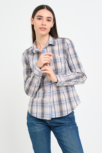 KVL by KENVELO Women's shirt with checkered pattern