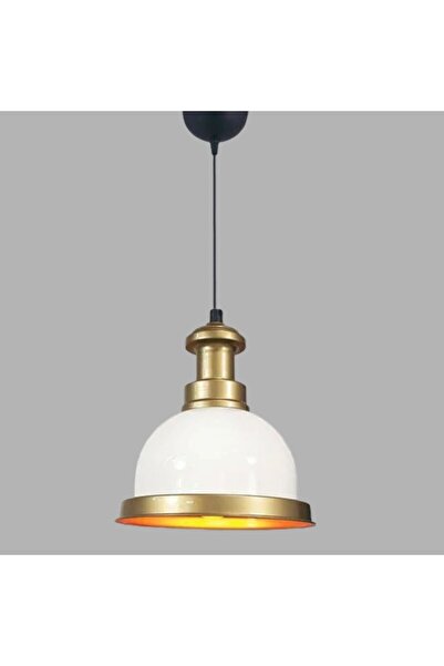 RONİSU AYDINLATMA Hadley Modern Beyaz ve Altın Renk Metal Tavan Tekli Sarkıt ...