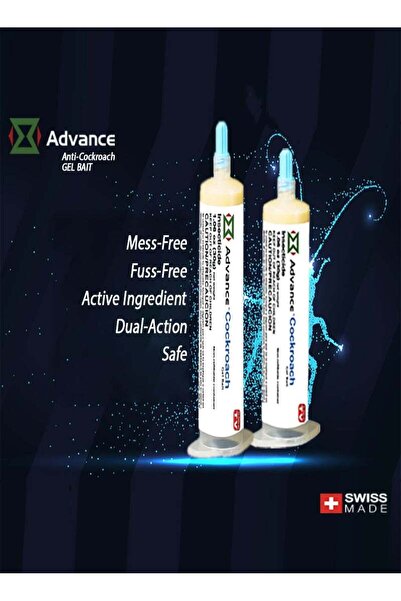 Advance طُعم جل الصراصير، 2 × 30 جم، 2 مكبس و2 رأس، قاتل للصراصير داخليًا/خار...