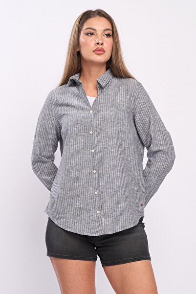 Lee Cooper Women's long-sleeved shirt with striped pattern