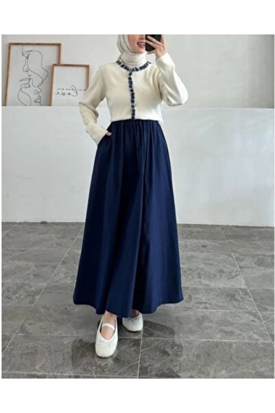 l o v m i Women's Double Pocket Poplin Fabric Skirt