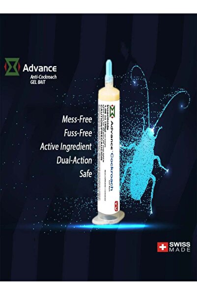 Advance Cockroach Gel Bait, 30g Tube with Plunger & Tips - Indoor/Outdoor Roa...