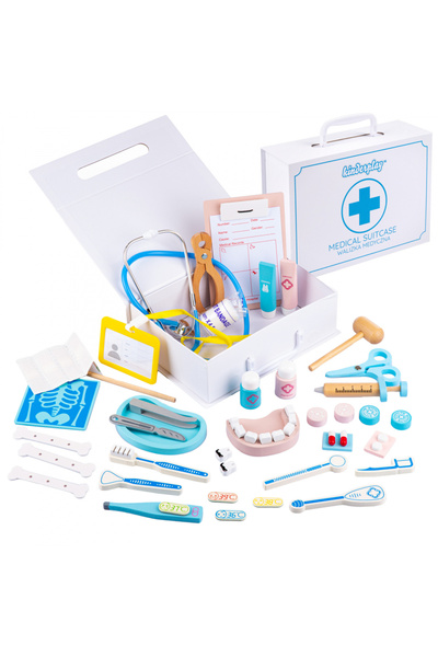 kinderplay Set de doctor Dentist pentru copii Kinderplay, realizat din lemn, ...