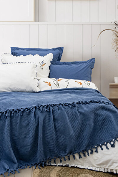 Şaheser Home Collection Eveline Nevresimli Pike Takımı, %100 Pamuk, Püsküllü ...