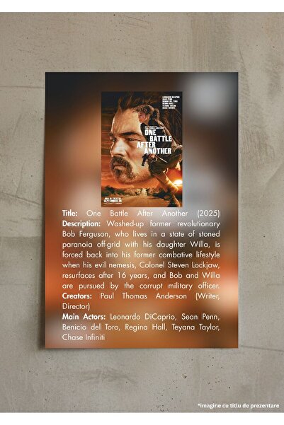 VreauPoster Poster Infografic One Battle After Another (2025), Film PTA, A4, ...