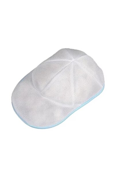 OEM Cap washing bag, with zipper, polyester, white+blue, circumference 53 cm
