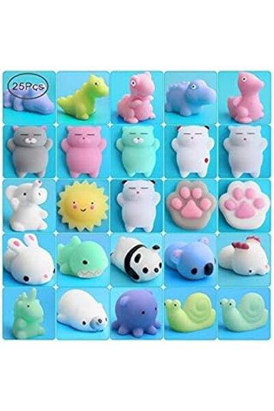 Outee ألعاب موتشي على شكل حيوانات لتخفيف التوتر - 25 قطعة من ألعاب موتشي الإسفنجية على شكل حيوانات (أوتي)