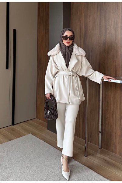 Nuesscollection Kürk Yakalı Tesettür Takım