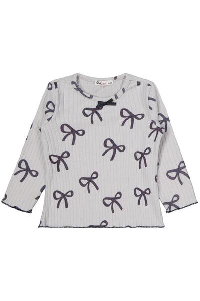 Civil Girls Ribbon Printed 2-5 Years Old Set - Gray 2-3 Years Old