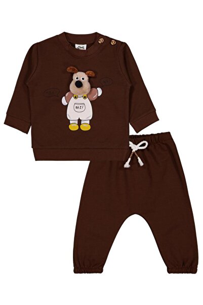 Civil Baby Köpek Kafalı 0-24 Ay Takım - Kahverengi 12-18 Ay