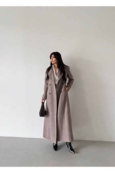 BUTİK ELAJ ALİTZEL Balık Sırtı Kaban 2169 - Kahverengi