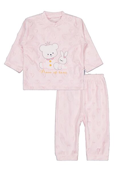 Minidamla Albimini Girl Bear Rabbit Embroidery 2-Piece Set 1-6 Months - Pink ...