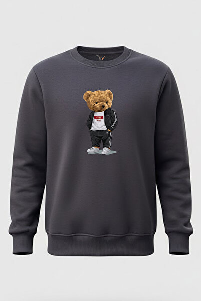 WİDİ Cute Teddy Bear cu imprimeu Love Design bumbac 100% Regular Fit guler ro...