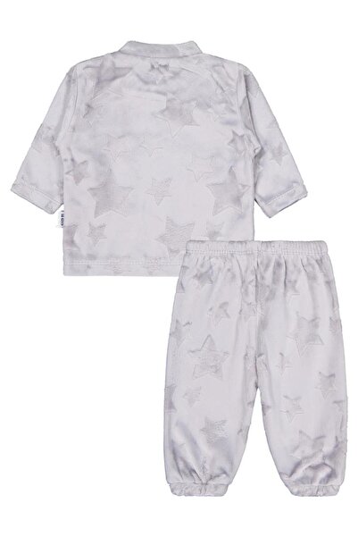 Minidamla طقم تطريز الفيل مكون من قطعتين لعمر 1-6 أشهر - رمادي لعمر 6-9 أشهر