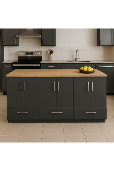 Tdesigno Sedi Mutfak Çekmeceli Alt Modül 180 Cm Antrasit- Tezgah Dahil-Çok Amaçlı Dolap-Kahve Köşesi-Mat