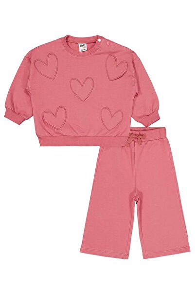 Civil Baby Kalp Aplike Nakışlı 6-18 Ay Takım - Turuncu 18-24 Ay