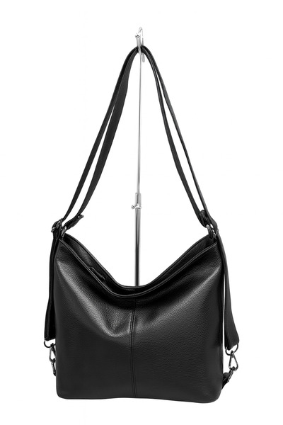 HBS 100% Real Leather Both Backpack and Crossbody Shoulder Bag