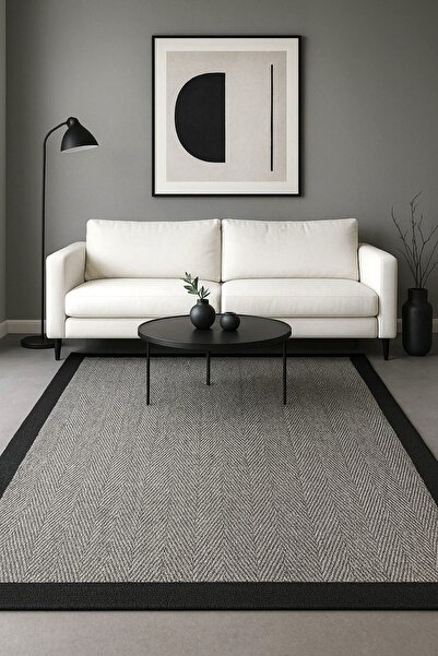 Zeria Home Sisal Jut Bordürlü Halı Mutfak Halısı Yolluk