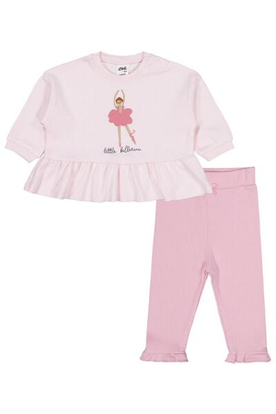 Civil Baby Balerin Nakışlı 6-18 Ay Takım - Pembe 12-18 Ay